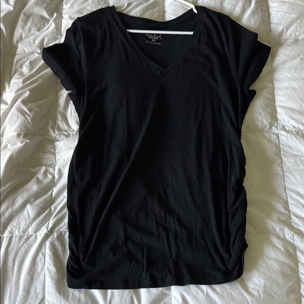 Fitted Black Cap Sleeve Tee